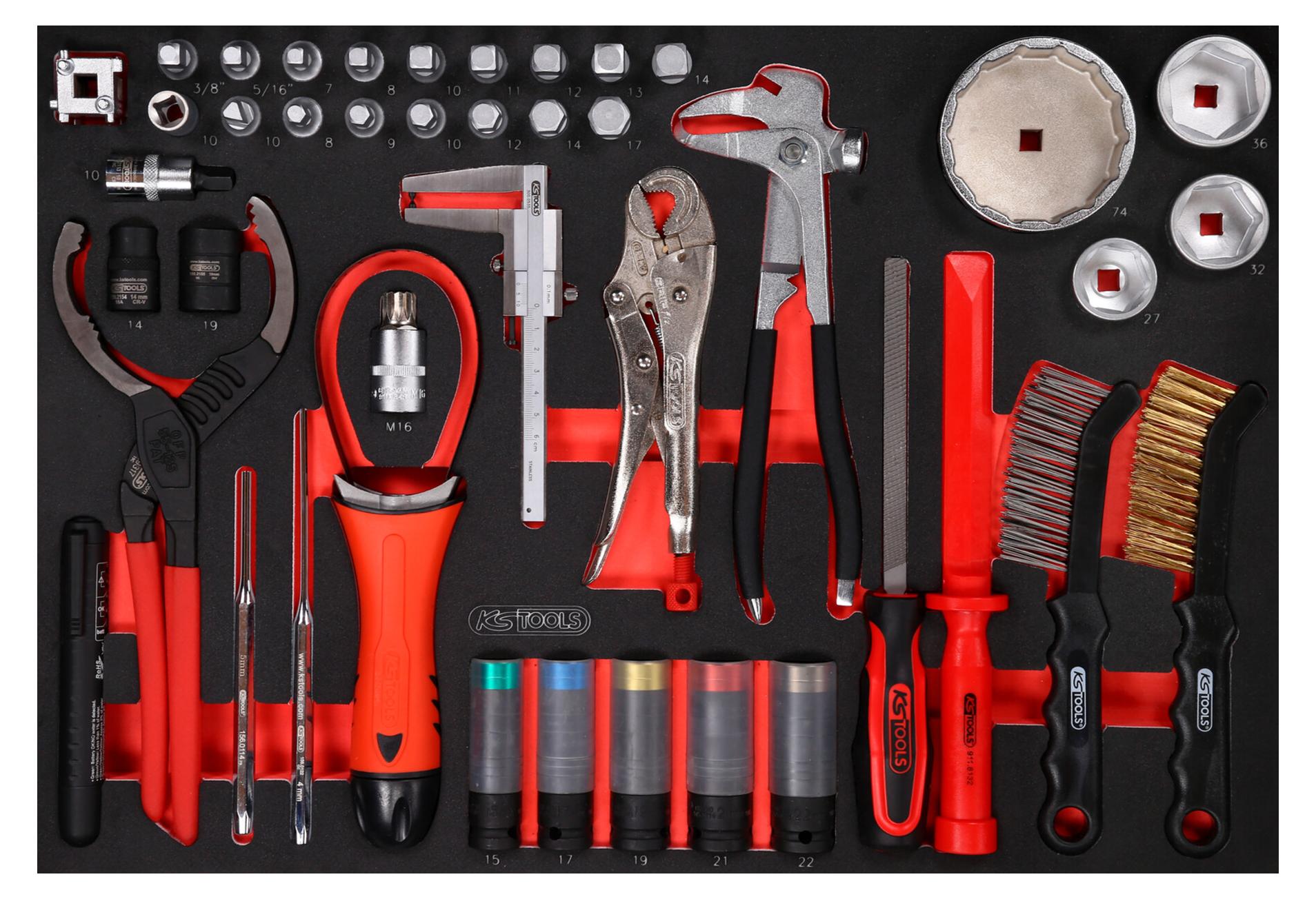 KS Tools Öl- / und Reifendienst-Satz in Schaumstoffeinlage, 43-tlg 811.0043