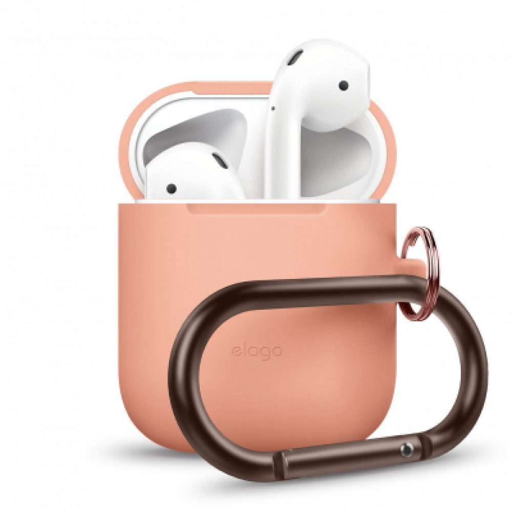 Elago Silikon-Hngehlle fr AirPods 2 & AirPods 1, Pfirsich EAPSC-HANG-PE