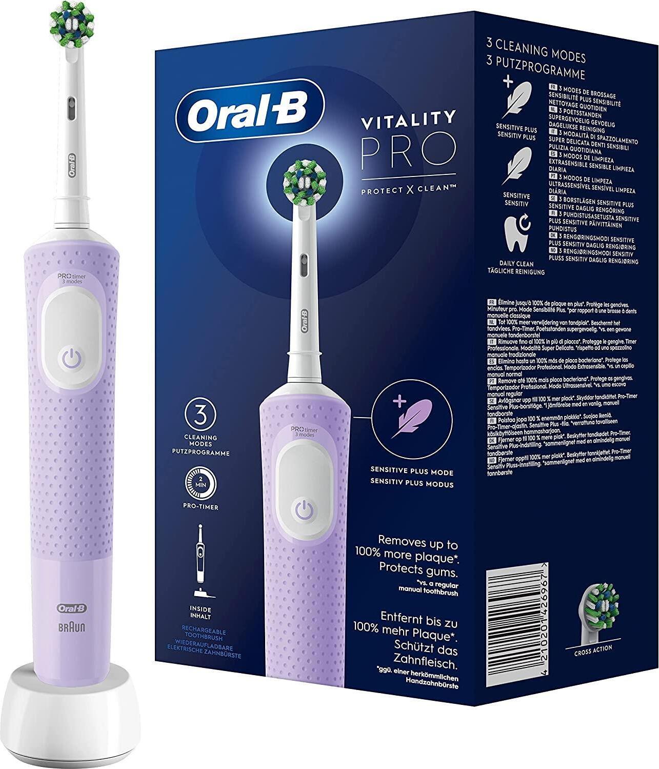 Braun Oral-B Oral-B Vitality Pro D103 Elektrische Zahnbürste Lila 3 Putzprogramme Akku 426967