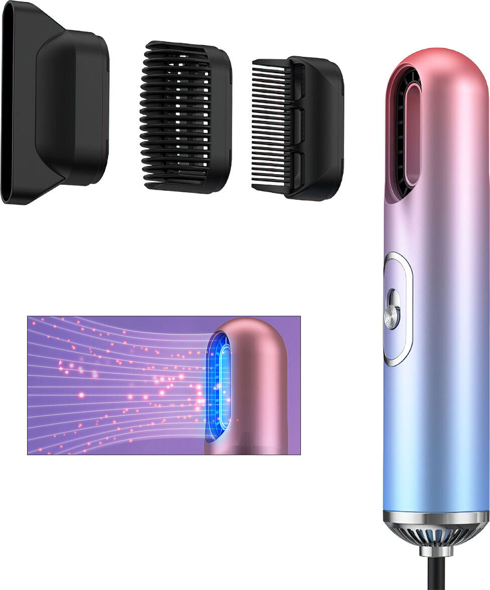 Dopwii Haartrockner,Negativ Ionen Haartrockner, 3-in-1, schnell trocknend, geräuscharm,Tragbarer,Mini Haartrockner, 3 Zubehörteile,Reise,Verlaufsfarbe