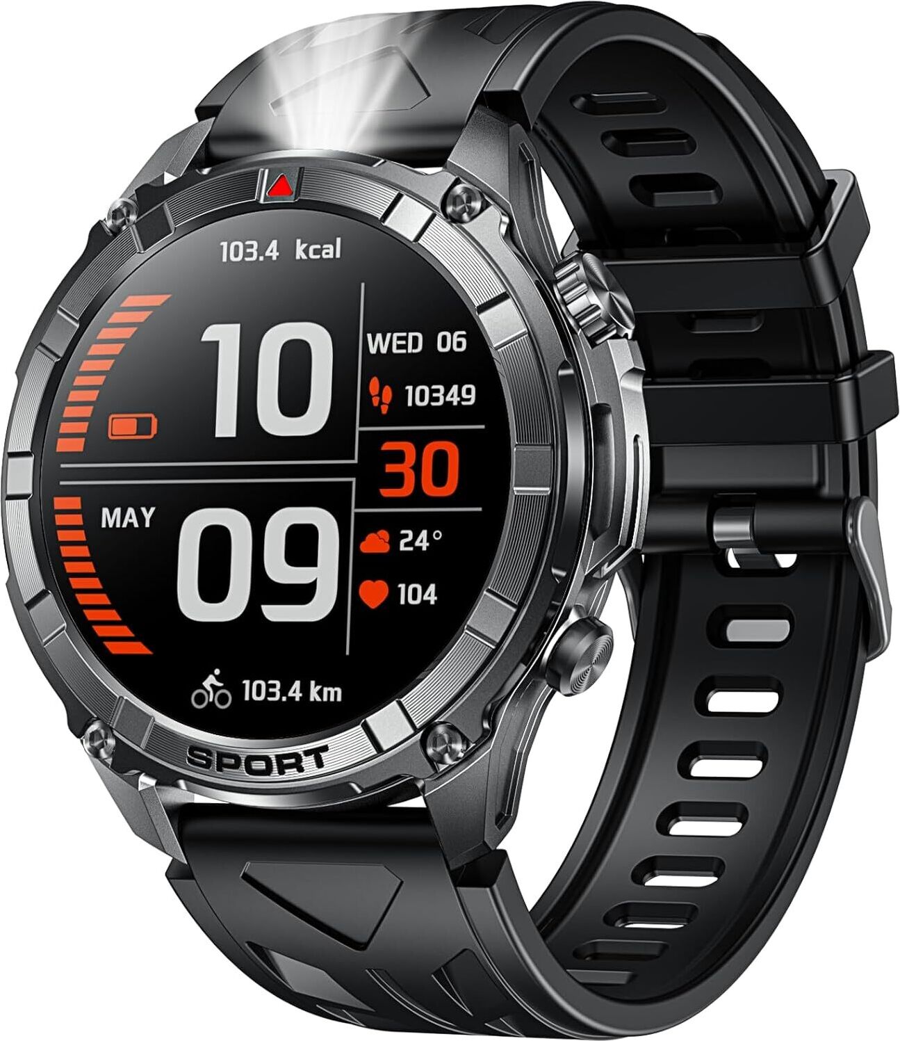 Motsfit Fur Herren Smartwatch mit Sport Bluetooth-Telefonfunktion: Pulsmesser 100+ Sportmodi IP68 wasserdicht Fitness Tracker