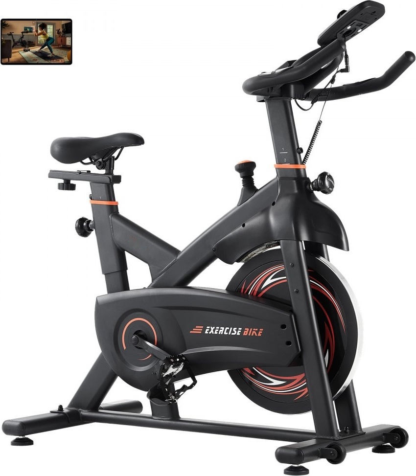 Stacionárny cvičebný bicykel fitness bike - LCD displej - Indoor black - Fitness vybavenie pre domácnosť