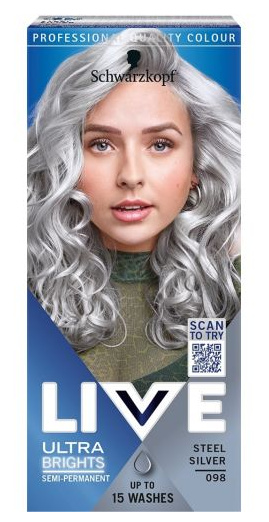 Schwarzkopf Live Haarfärbemittel, Ultra Bright, Silber 98