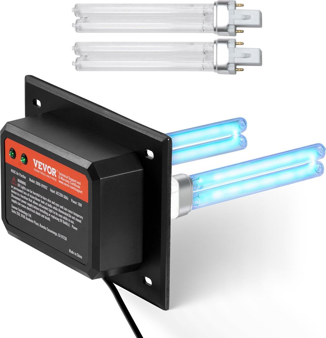 VEVOR HVAC Air Purifier Whole House 18W 7inch UV Light in Duct for Ac Systems