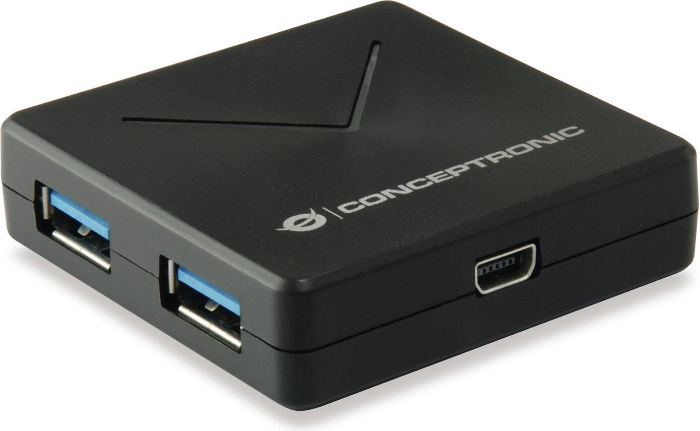 CONCEPTRONIC USB-Hub 4-Port 3.0 ->4x3.0 +USB-B o.Netz. sw
