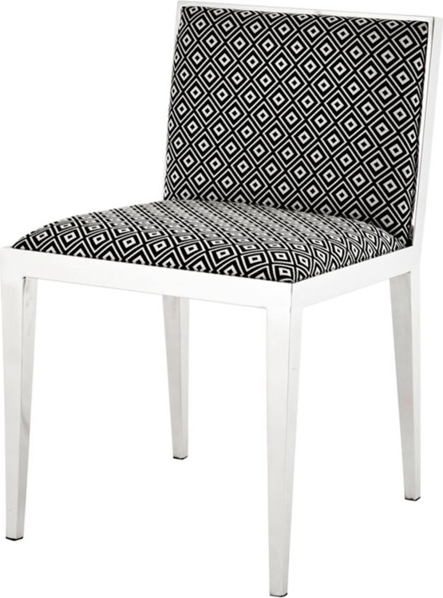 Demotex GmbH Casa Padrino Luxus Edelstahl Esszimmerstuhl 47,5 x 50 x H. 77,2 cm - Designer Esszimmermöbel