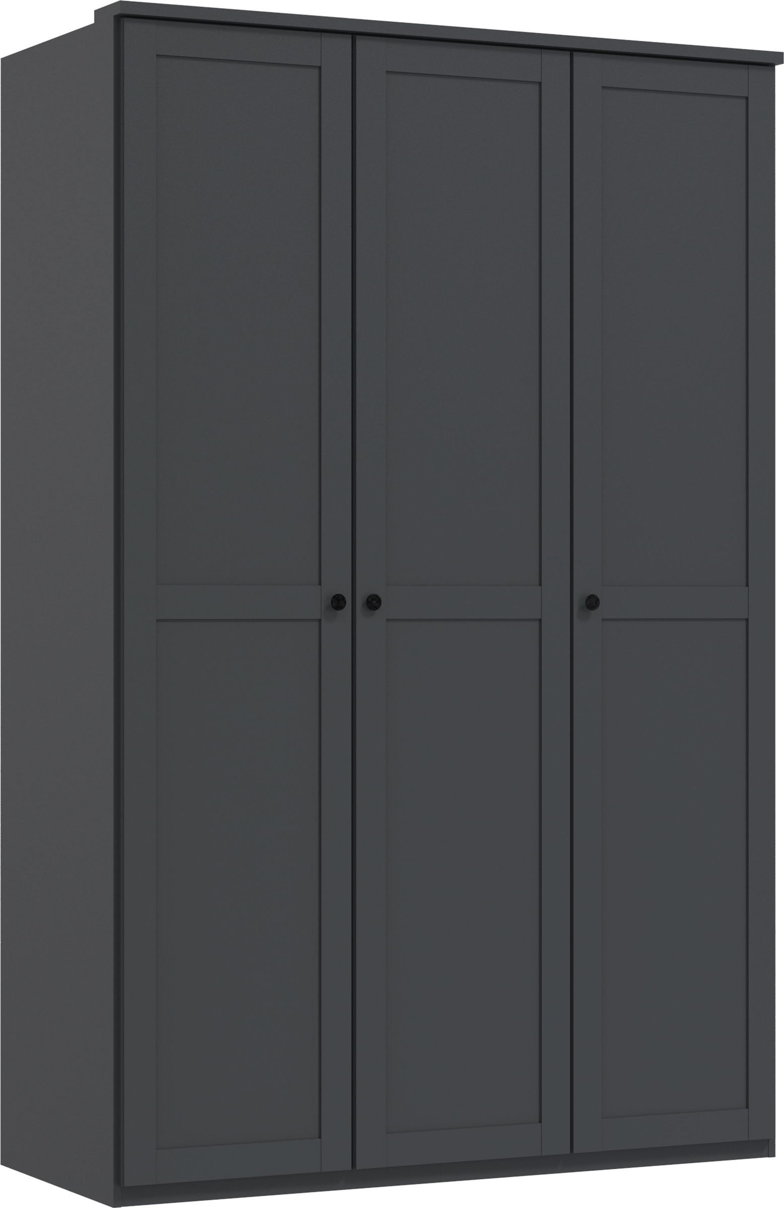 Drehtürenschrank >Chalet< 3 Türen, 2 Böden, 2 Stangen, Graphit - 135x210x58cm (BxHxT)