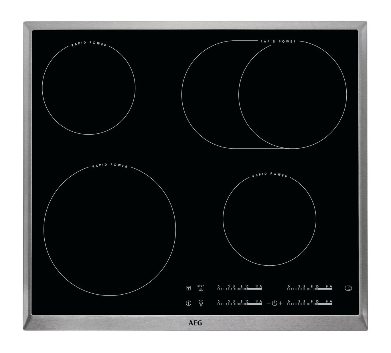 AEG HAUSGERÄTE Sklokeramická varná doska,60cm,2-krúžková,plech na pečenie,edst HE604062XB