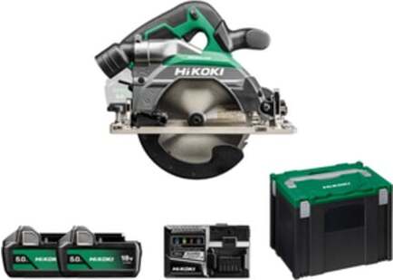 Hikoki 18V 165Mm Säge C1806Dbwpz 2X5,0Ah Hitsystem 66Mm