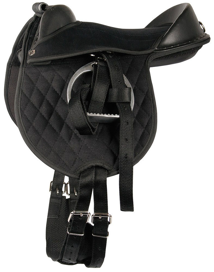 AMKA Reitkissen Bambino Pony/Shetty Pad Sattel für Kinder komplett mit Zubehör 10zoll in Schwarz