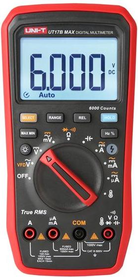 UNI-T Digital-Multimeter UT17B MAX True-RMS Temperatur- & Kapazitätsmessung CATIII 600V