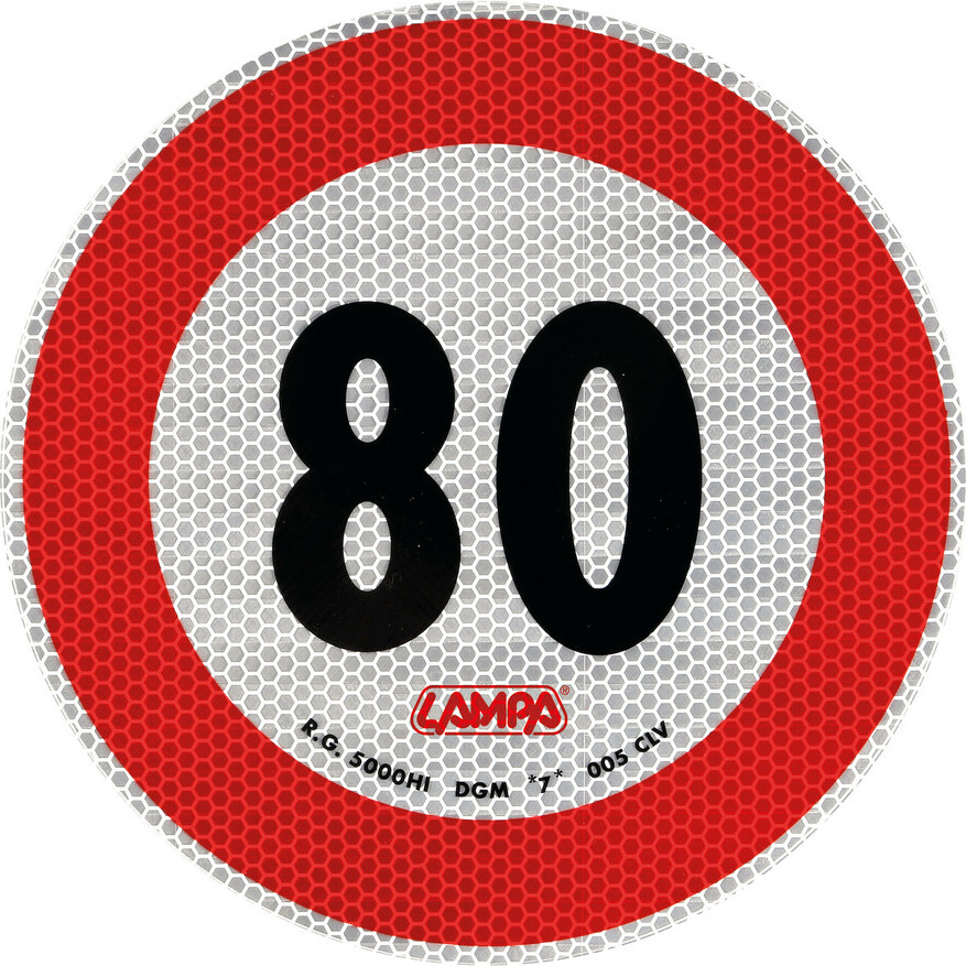 LAMPA Reflektierender Aufkleber LAMP Tempolimit 80 km/h Schild B-33 98442