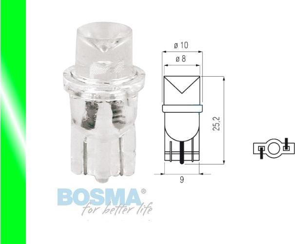 BOSMA Glühbirne 12V 1*LED STANDARD T10 GRÜN WEITSICHTBLATT