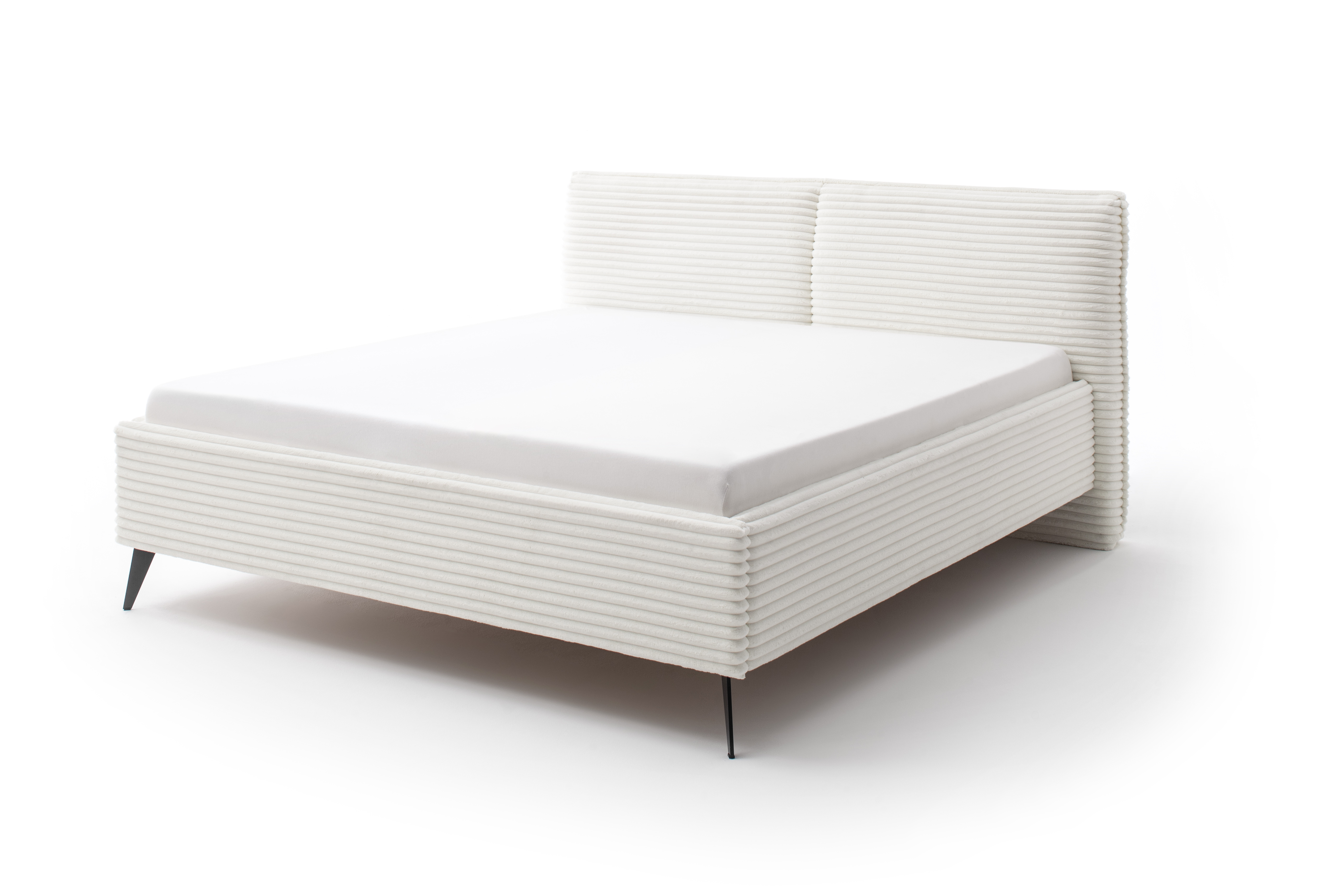 Meise Möbel Matera Polsterbett inkl. Bettkasten hellbeige mit schwarzen Metallfuß 2241-89-4000