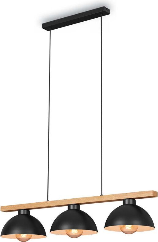 Pendelleuchte Hängelampe BRILONER LEUCHTEN POLA, 40 W, IP20, schwarz, Metall-Holz, exkl. 3x E27, 98 x 25 x 103,5 cm 4046-035