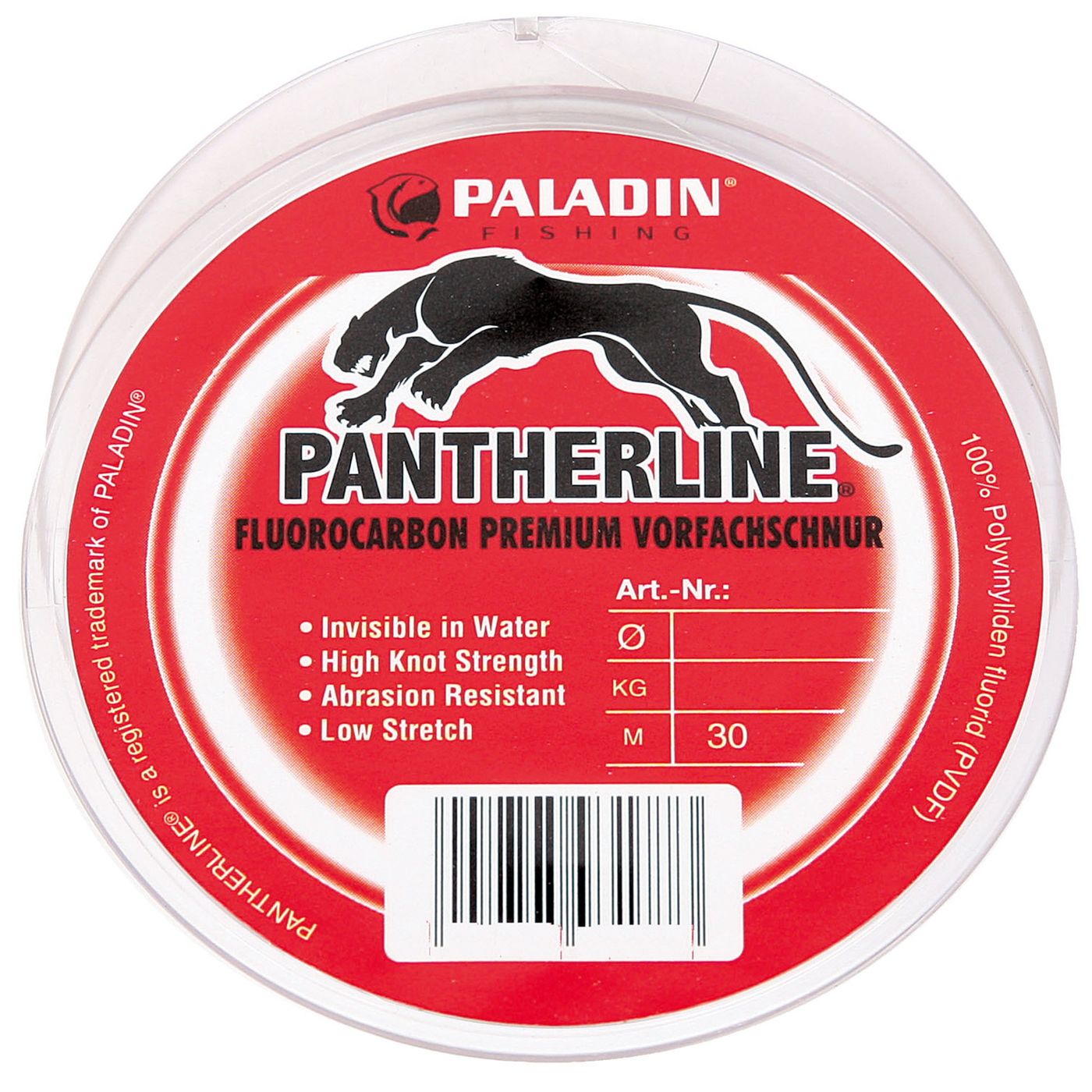 Paladin Fluorocarbon Vorfachschnur 30m 0,20mm 8kg- Fluo Vorfachschnur 5804020