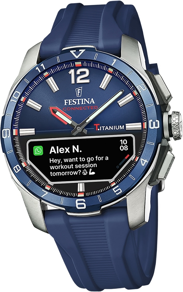 Festina pánske hodinky silikónové modré Festina Connected náramkové hodinky D2UF23000/1