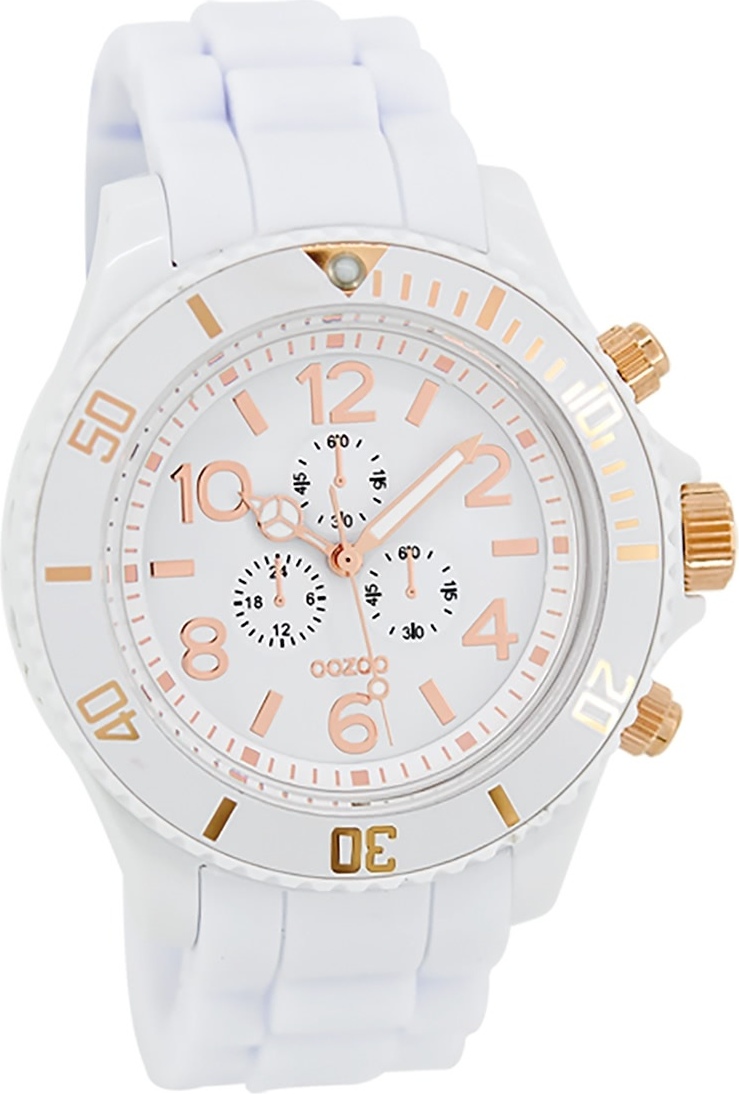 Oozoo Uni náramkové hodinky Vintage Series analógové silikónové biele D2UOC4831A