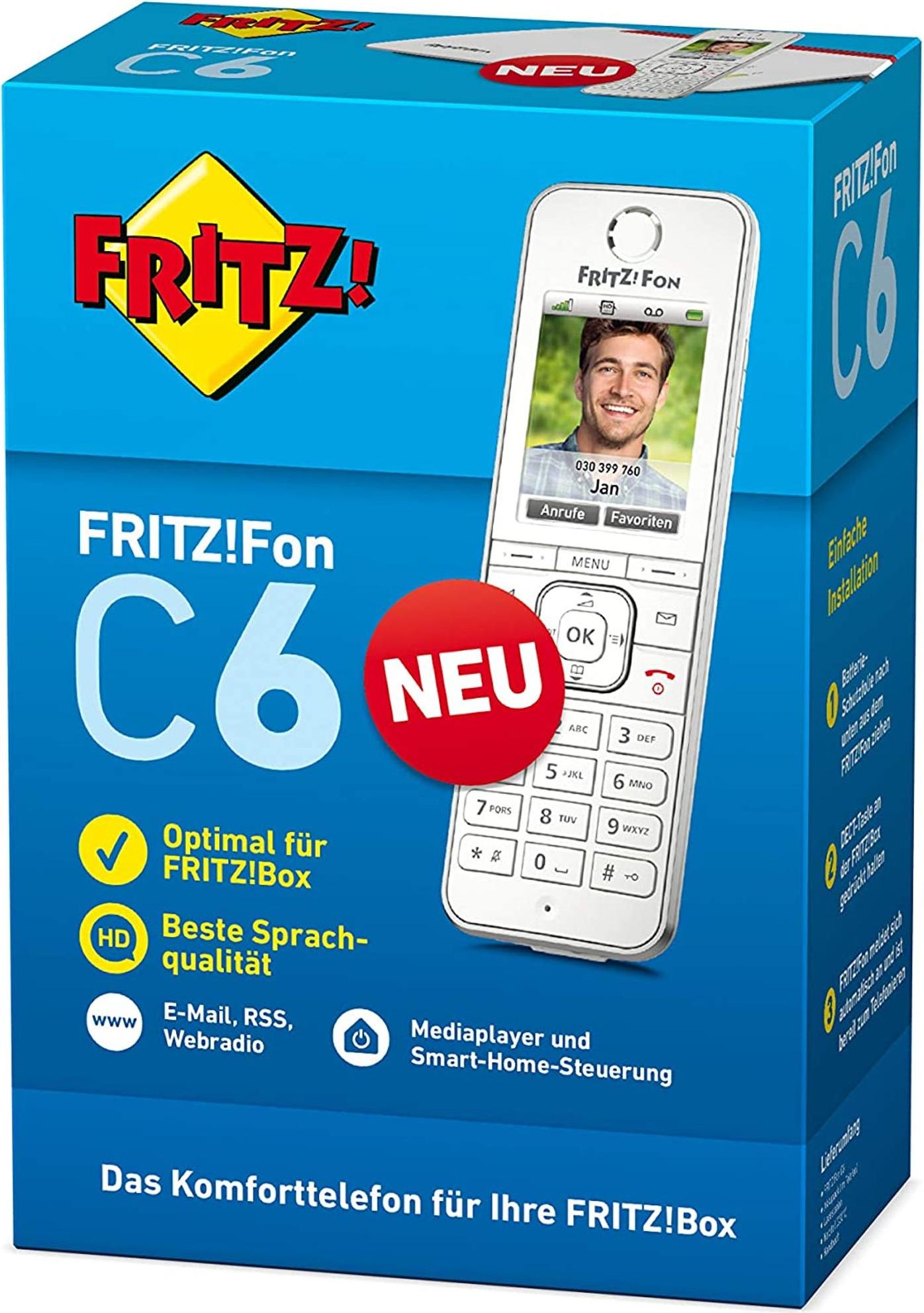 AVM FRITZ!Fon C6 DECT-Telefon Anrufer-Identifikation Weiß 20002848