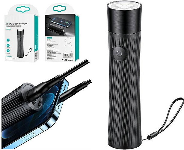 PowerBank Mobiler Akku - Powerstar CD166 - FLASHLIGHT black