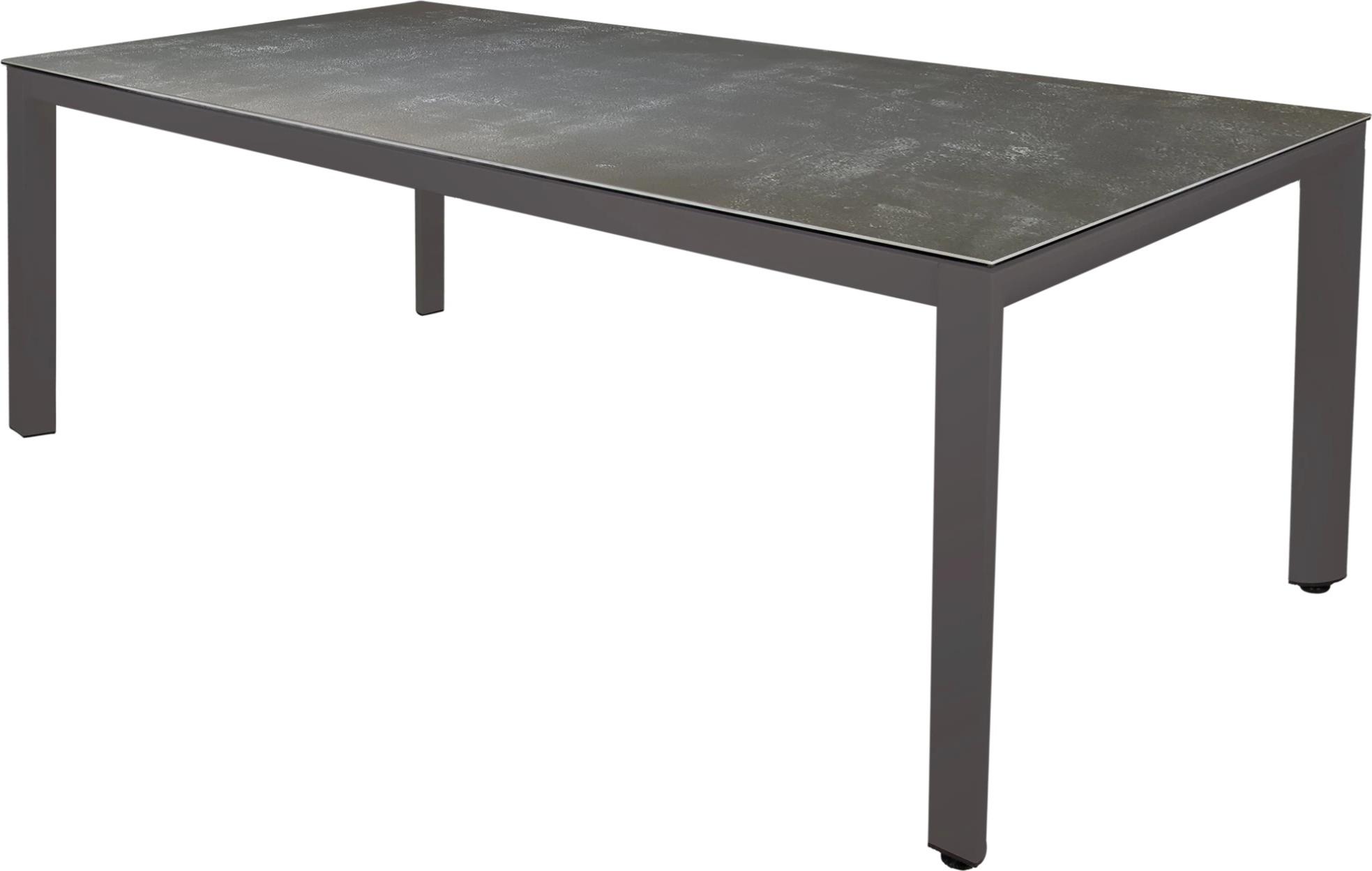 Tisch - 220x100x74 cm - Aluminium - Glasierte Keramik