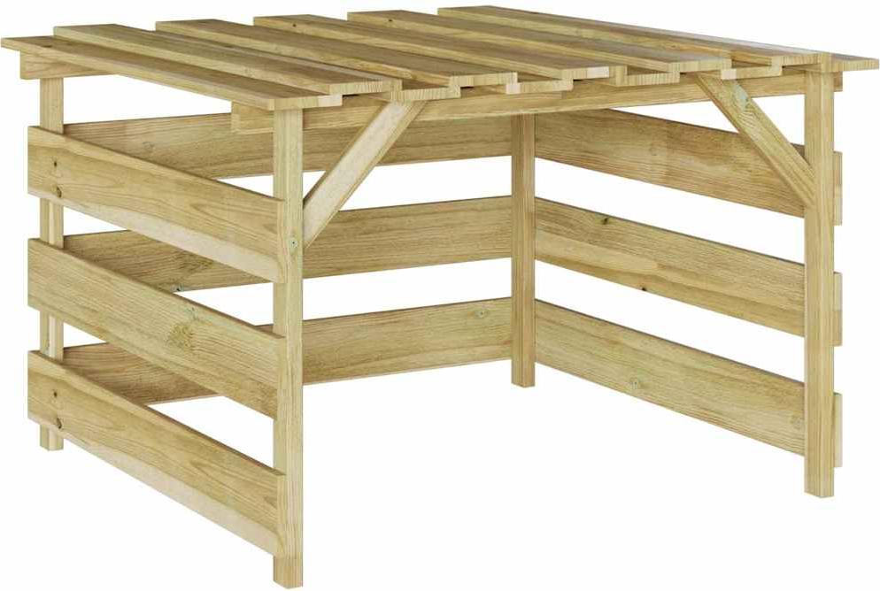 vidaXL Garáž na kosačku na trávu hnedá 84 x 80 x 56 cm