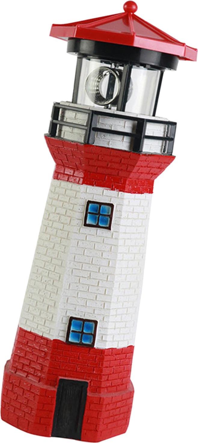 Solárny maják šetrný k životnému prostrediu Energeticky úsporný solárny maják s rotujúcim majákom pre záhradný dekor Červená