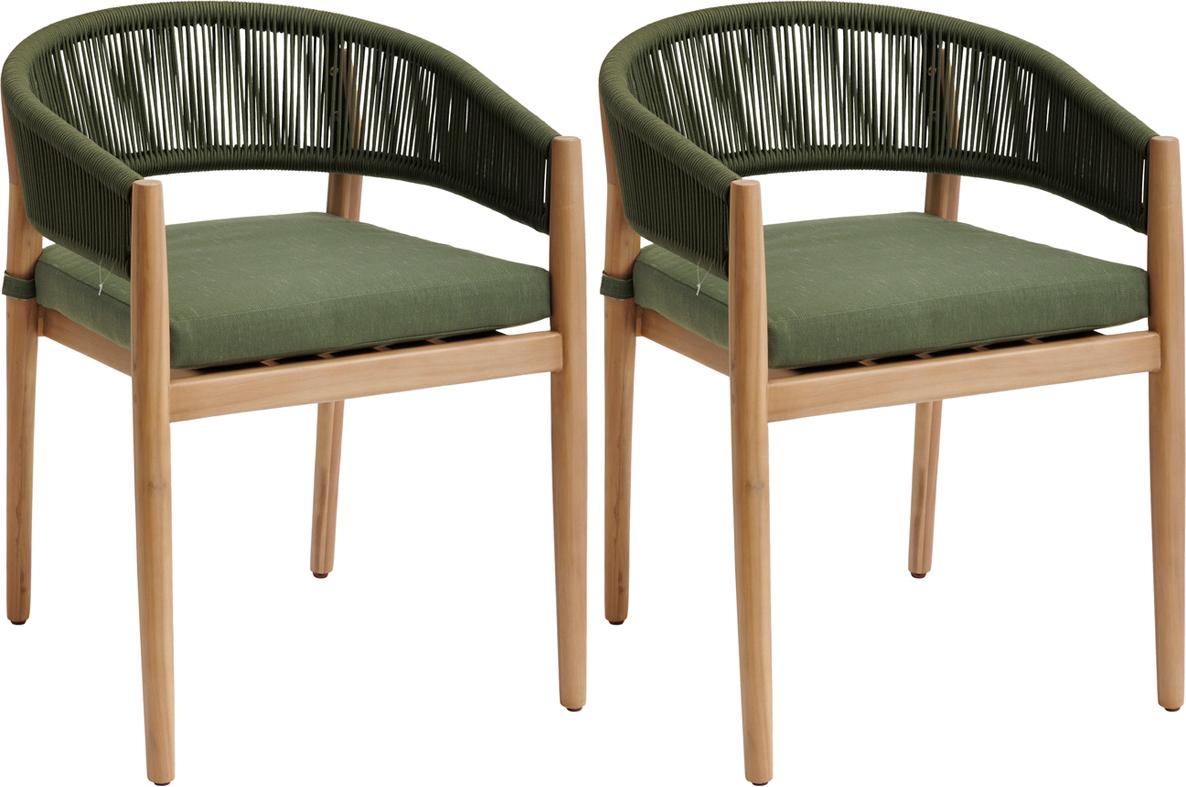 HESPERIDE Set mit 2 Gartensesseln Tevio Olivengrün - Hespéride