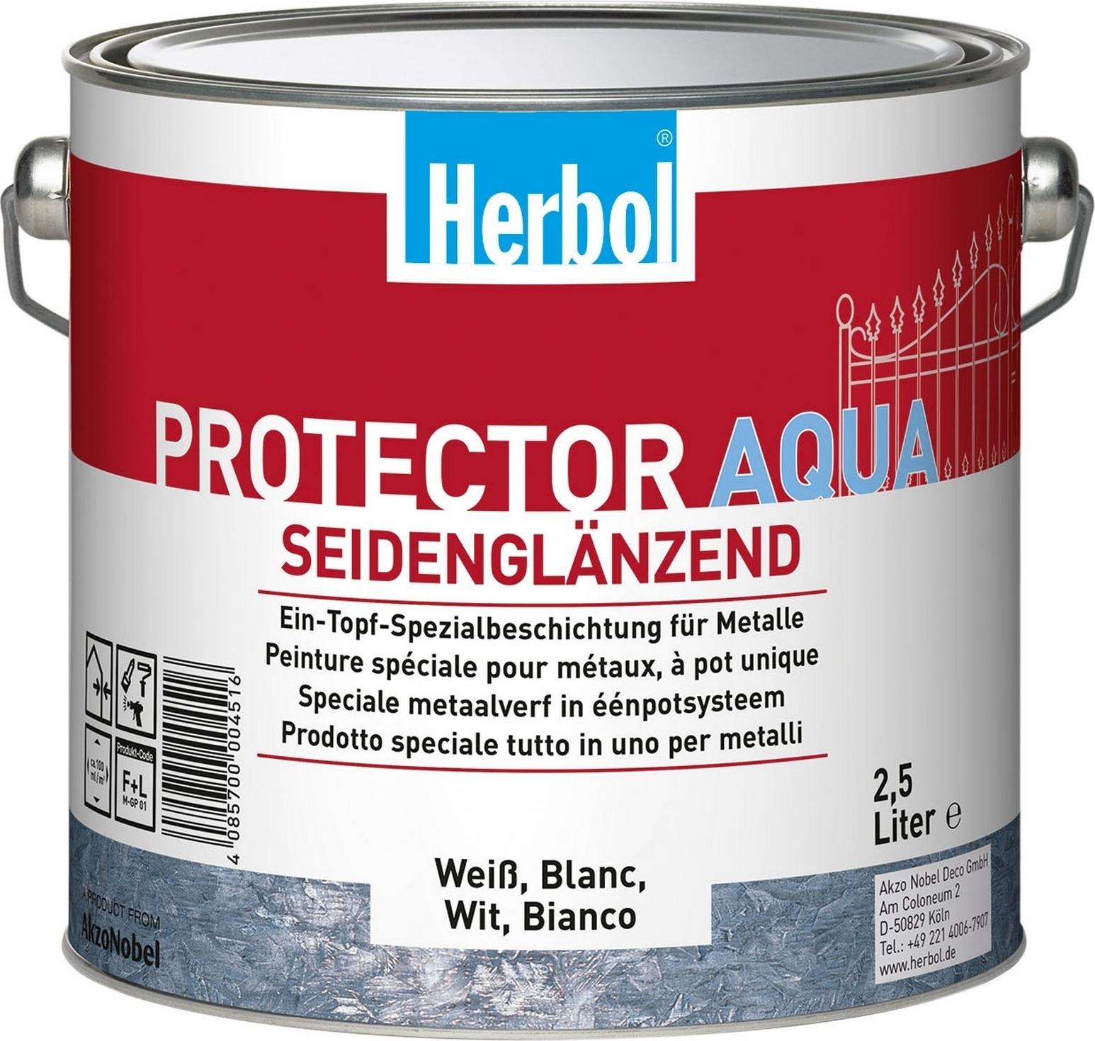 0,75L Herbol Protector Aqua weiss Metall Lack Metallschutzlack Metalllack 5219866