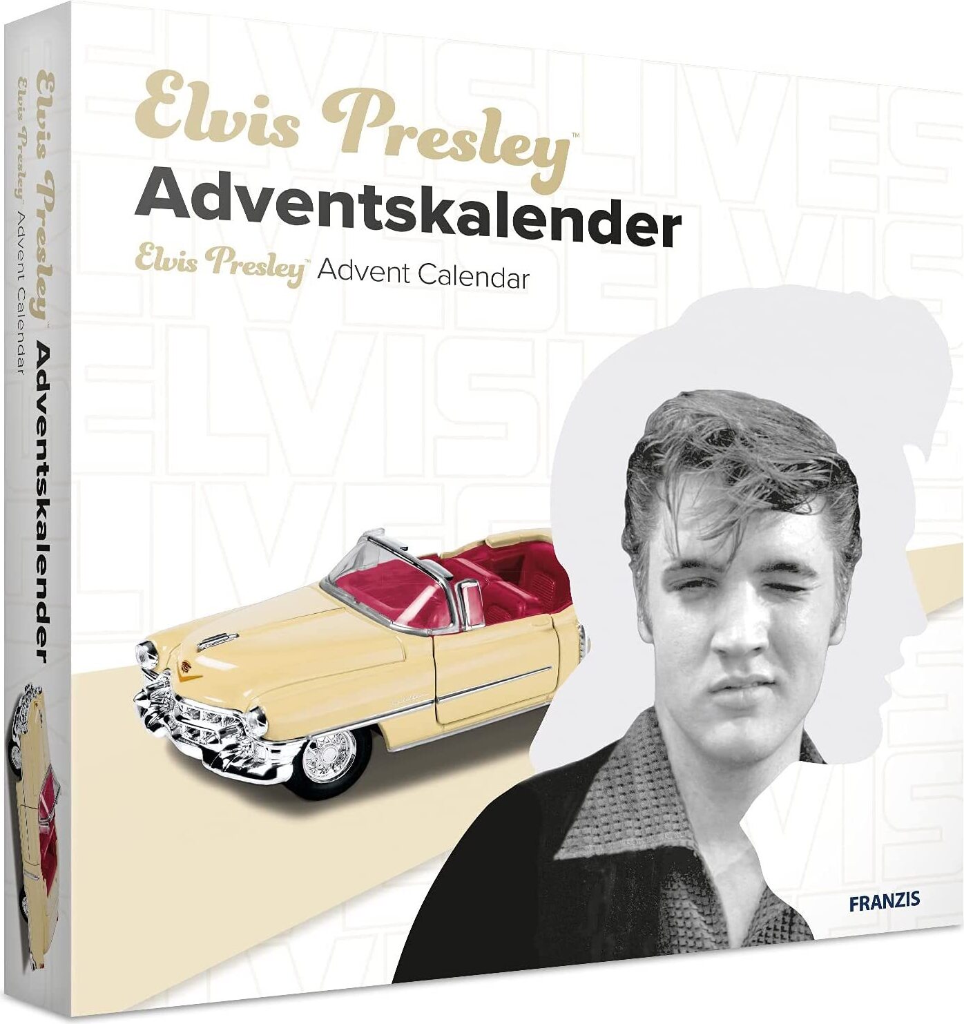 Adventný kalendár Franzis Elvis Cadillac Eldorado Adventný kalendár 55120-7 Biely 19,5 x 6 x 8,5 cm
