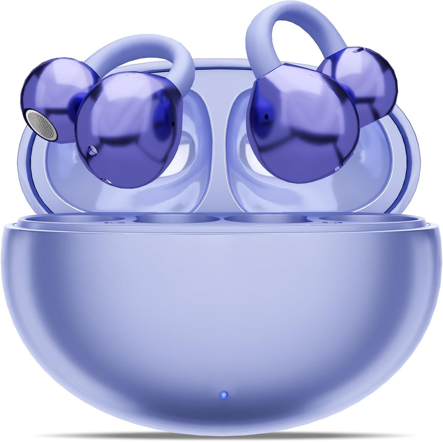 Feelhap Open Ear Bluetooth 5.4 Kopfhörer, 4,3 g leicht, Sport Ohrclip, IPX5 wasserdicht, 6-8 Std. Akku, HiFi Stereo Sound, Dual-Mikrofon, kabellos