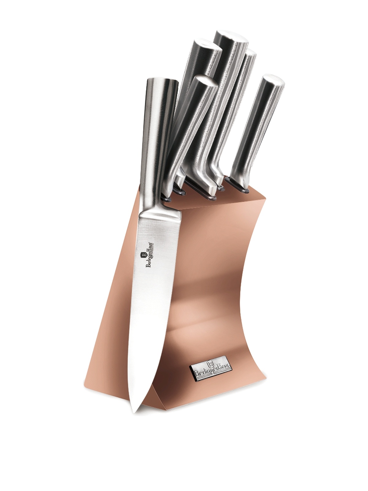 Berlinger Haus Set Coltelli 7 Pezzi Con Blocco – Acciaio Inossidabile – Design Grigio Con Forbici