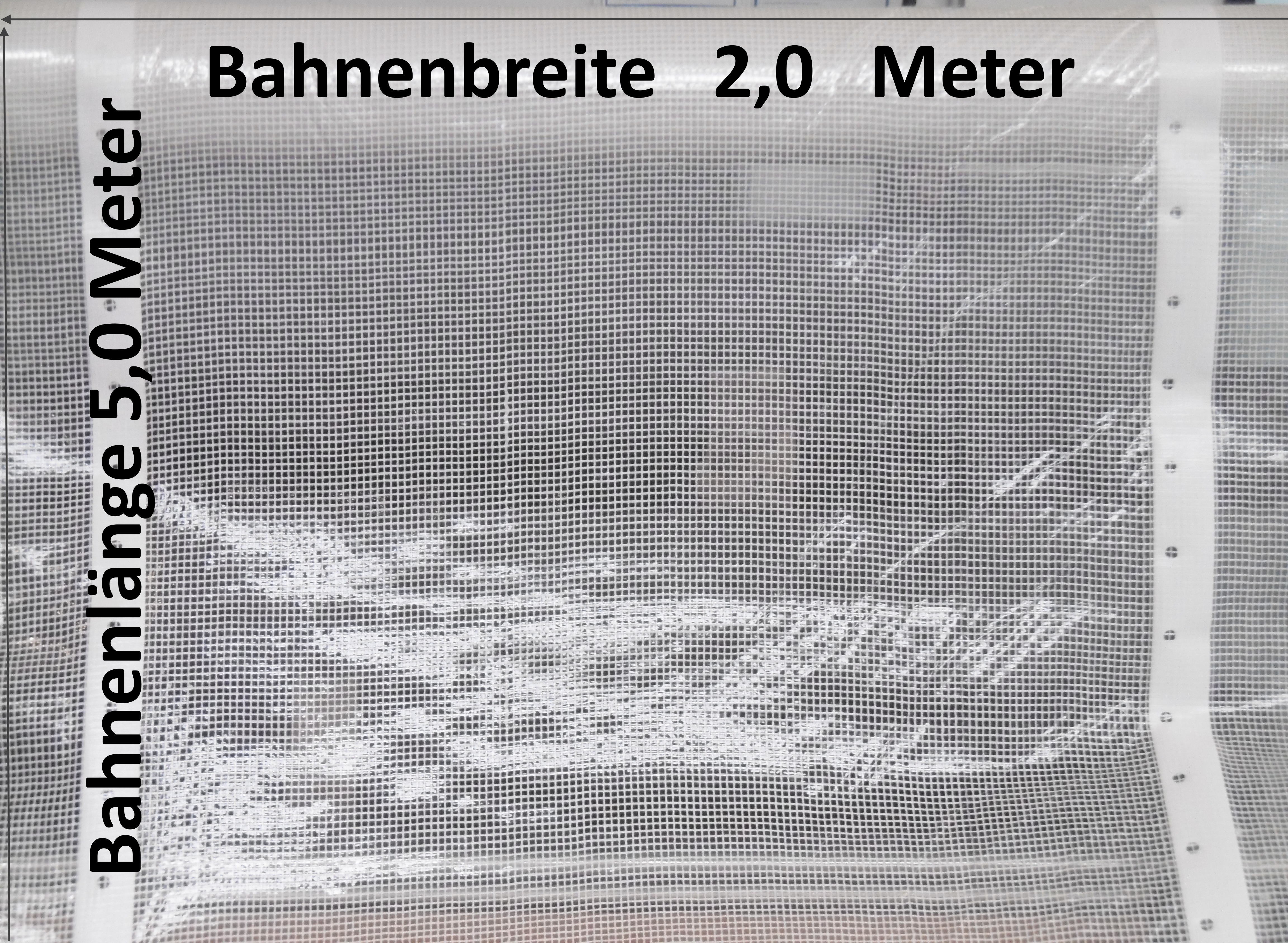 EXCOLO Schwere Gitterfolie 10m² / 2m x 5,0m klare Gewicht 250g/m² Folie Gewächshaus Tunnel-Folie Aufzuchtfolie, Beetfolie Frühbeetfolie 102522