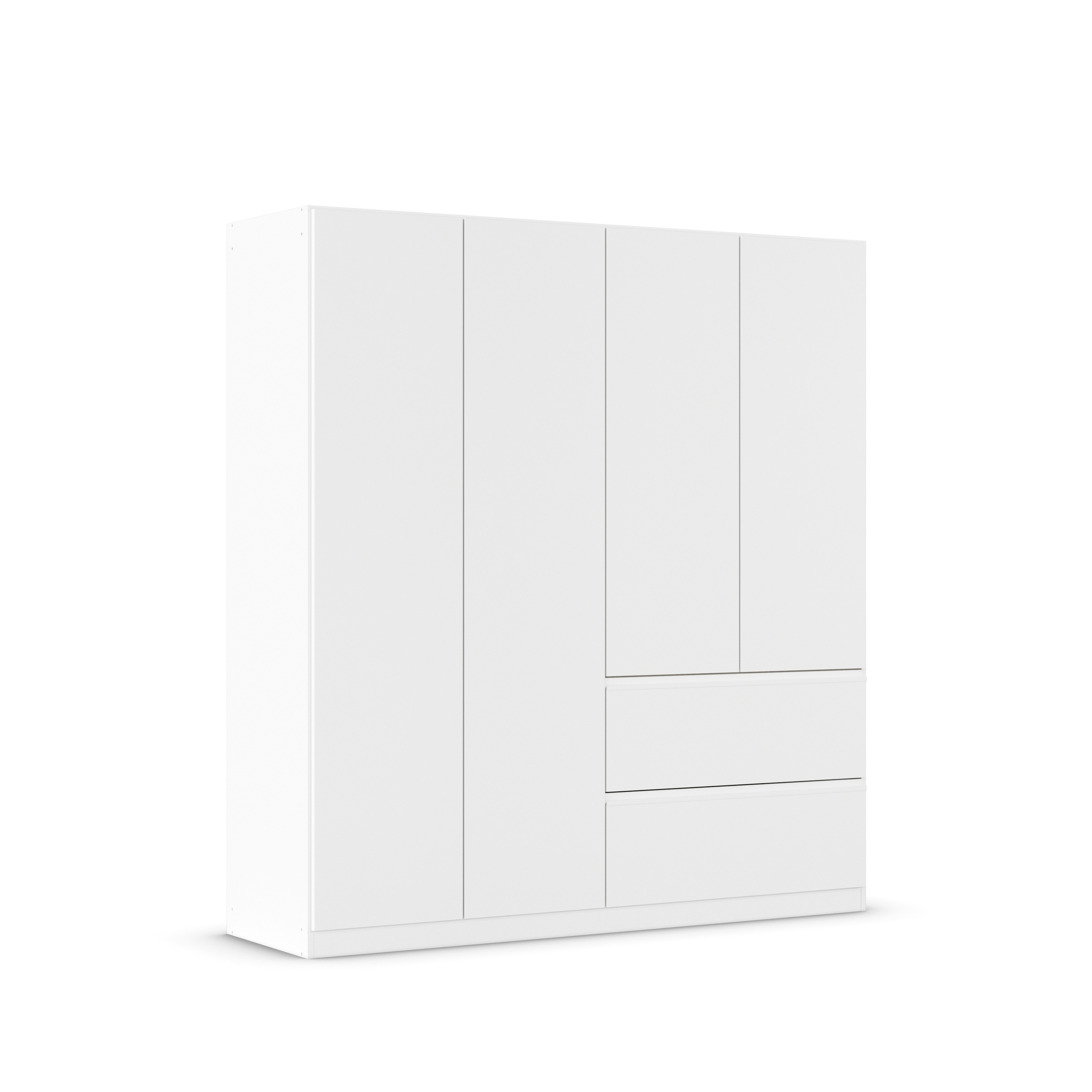 Drehtürenschrank >Joel< 2 Schübe, 2 Böden, 2 Stangen, alpinweiß - 181x197x54cm (BxHxT)