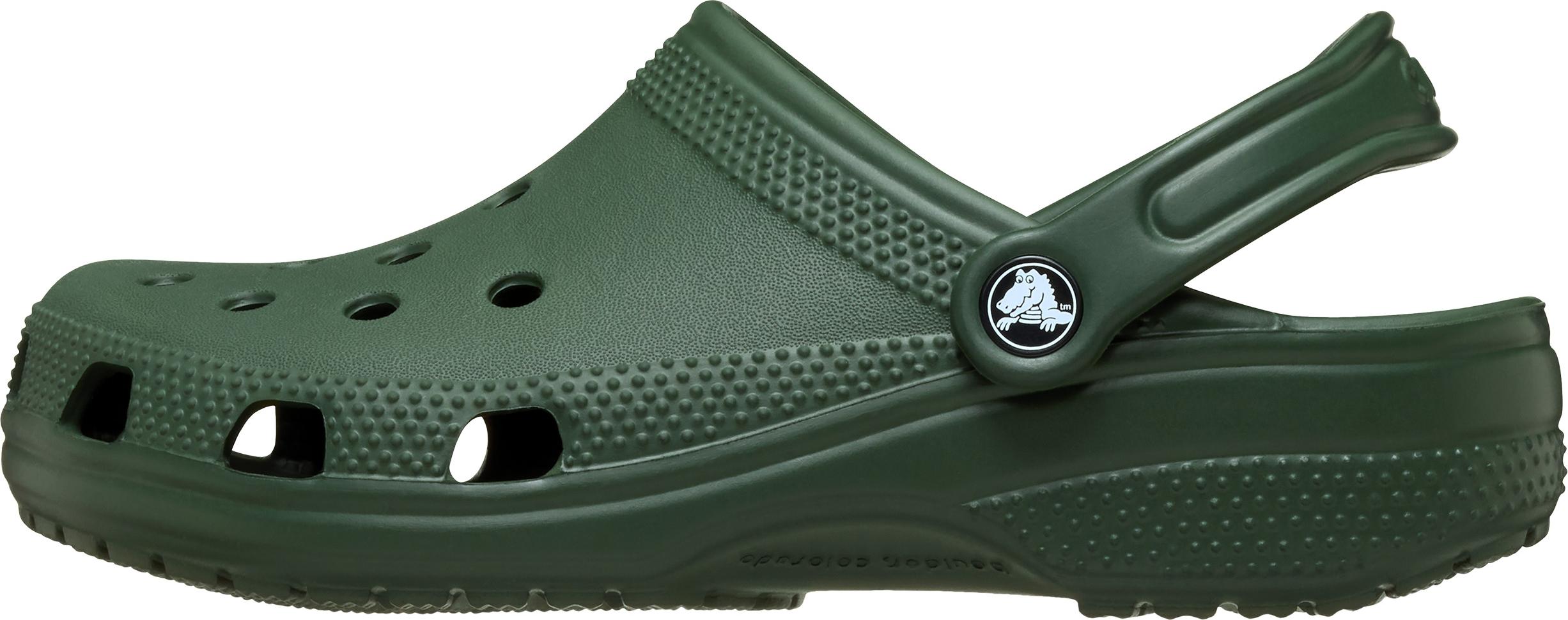 Leichte und bequeme Crocs Damen Clogs mit runder Schuhspitze, Olivgrün, Synthetik 10001 - 3CM Vert