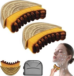 Akhan Lymphatische Gesichtsbürste, 2 Stück Lymphatic Contour Face Brush, Lymphdrainage Lymphbürsten Gesicht für Konturierung von Gesicht Präzise Hautanpassung, Trockenbürste mit Aufbewahrungsbox 174811198