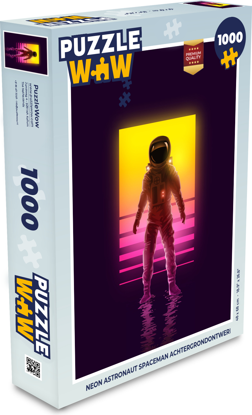 MuchoWow® Puzzle 1000 Teile Astronaut - Neon - Retro - Spielzeug - Alt und Jung - Spiele - Puzzeln 136|891507774