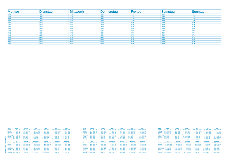 30 Blatt RNK Schreibunterlage Papier Schreibunterlage 60x42 cm mit Kalender 