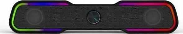 HP Soundbar DHE-6002, 2.0, 6 W, čierny, ovládanie hlasitosti, stolný, 3,5 mm jack (USB), podsvietený, 300 Hz - 20 kHz