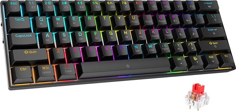 INF 61-Tasten RGB Mechanische Tastatur - Bluetooth 3-Modi, Rot Schalter 399631