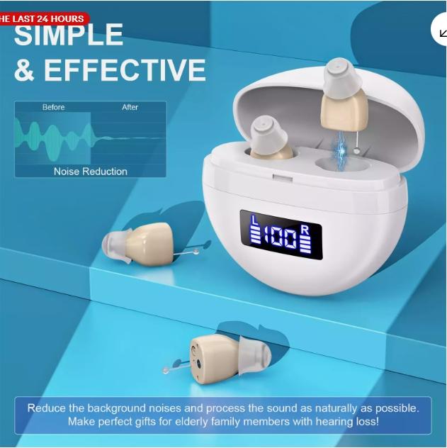 Crrynuo Digitale Mini-Hörgeräte, unsichtbar im Ohr, kleiner Schallverstärker, Sprachverstärker KAU-LR-UN-CPK-20260130-91