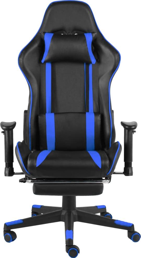 vidaXL Gaming-Stuhl mit Fußstütze Drehbar Blau PVC 20485