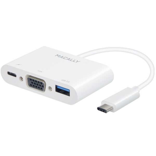 Macally UCVGA USB-C zu USB-A / USB-C / VGA Hub - Wei