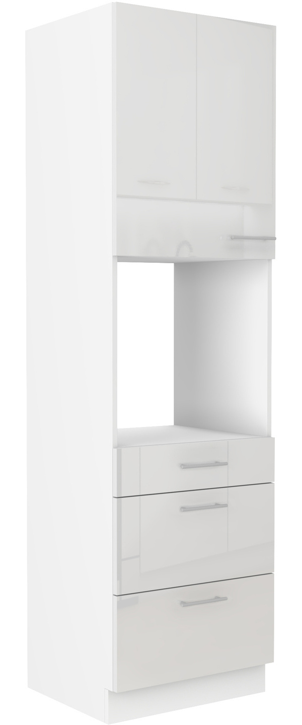 VENETI Küchenschrank für Einbaubackofen mit Schubladen LAJLA – Breite 60 cm, weiß 041-08-01733