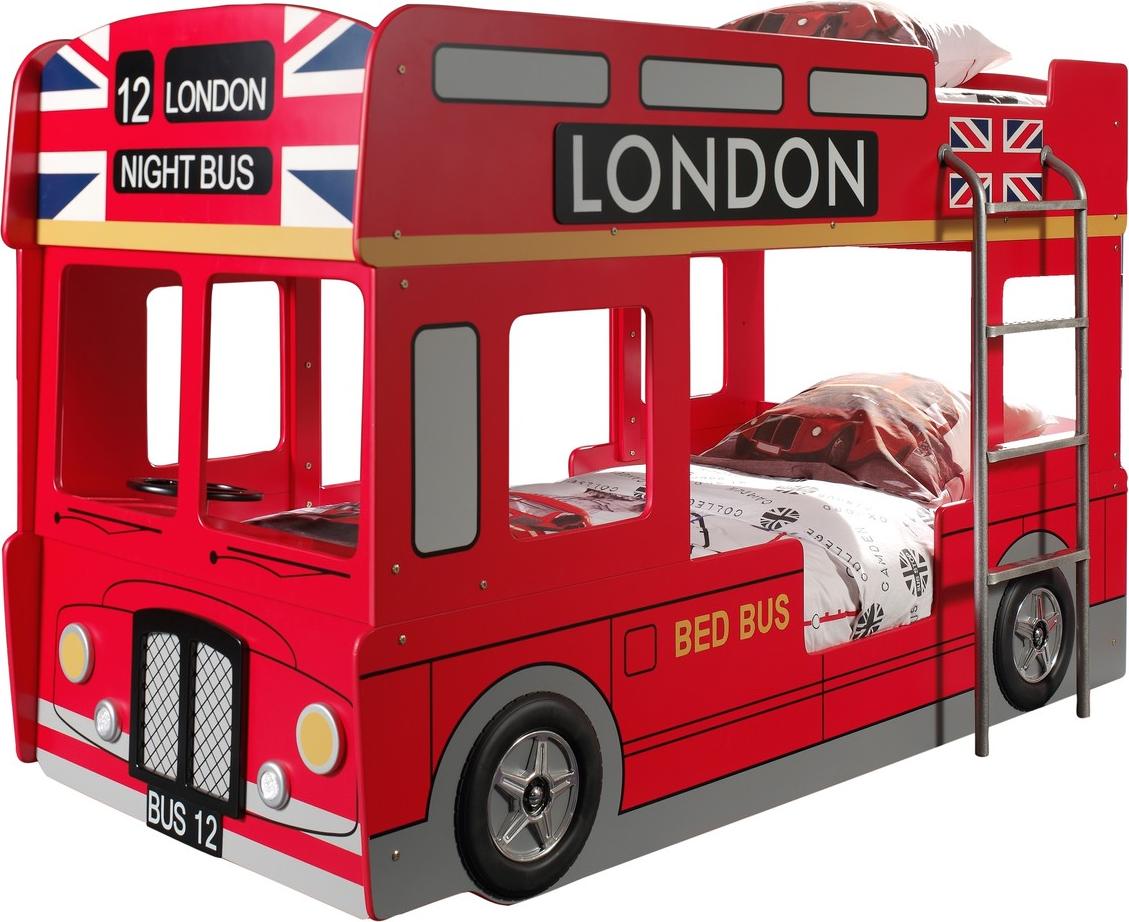 Bett Etagenbett Autobett London Bus MDF 90x200 cm