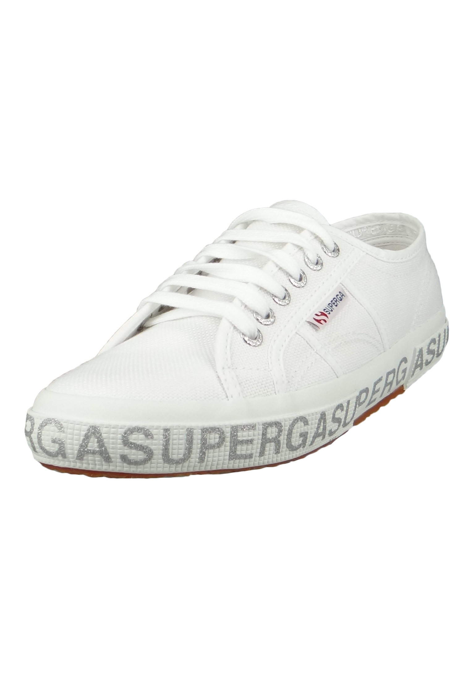 Superga Sneaker S111XQW 2750 COTW Glitterlettering 928 white silver