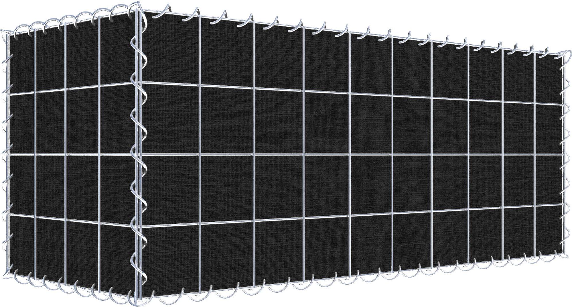 Gabiona Begrünte Gabione mit Vlies 100 cm x 40 cm x 40 cm (L x H x T), Maschenweite 10 cm x 10 cm, Spirale