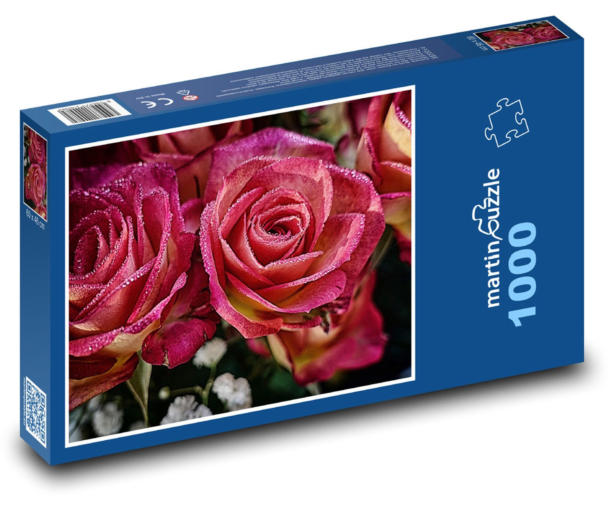MCprint Puzzle 1000 Rosen mit Tau bedeckt - martinpuzzle