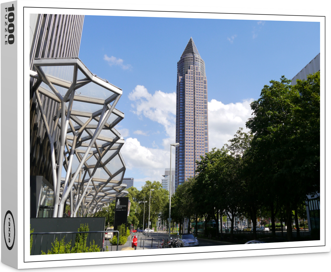 raxxa Premium-Puzzle "Hochhaus Messeturm in Frankfurt am Main", 1000 Teile 1-14270-16598-262