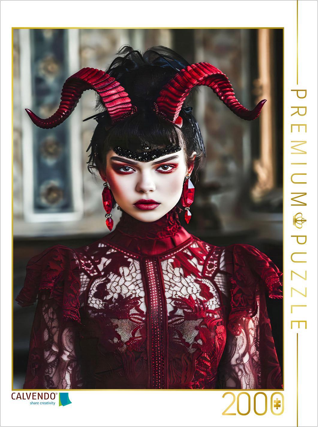 CALVENDO Puzzle Teufelin im Samtkleid. Gothikszene | 2000 Teile Lege-Größe 90 × 67 cm Foto-Puzzle für glückliche Stunden